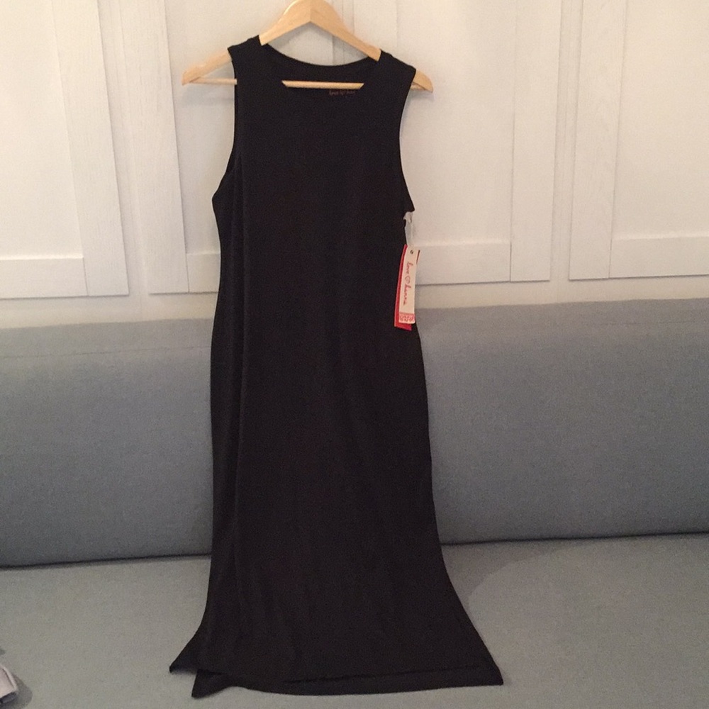 NWT Hanna Andersson Black Midi Tank Dress, Size S